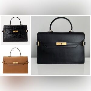 Polo Ralph Lauren Black and Brown Satchel